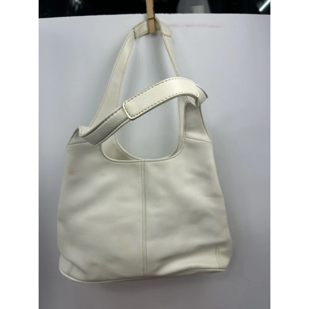 Vintage Cream Leather Croft And Barrow Double Strap‎ Purse Handbag With Extras